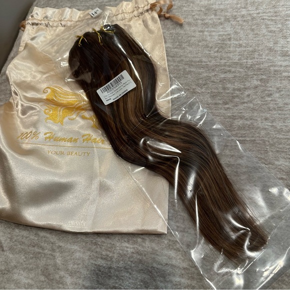 14” Chocolate Brown to Caramel Blonde 4/27 Clip In Human Hair Extensions 120g ME - Picture 8 of 13